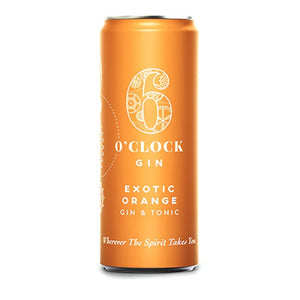 6 O'Clock Gin - Exotic Orange Gin & Tonic Can, 250ml | Pack of 12