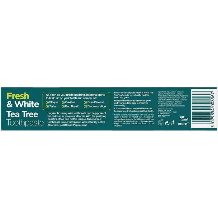 Australian Tea Tree - Fresh & White Toothpaste, 100ml - back