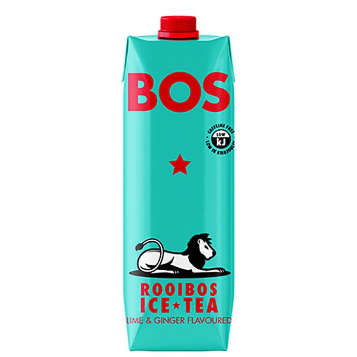 BOS - Lime & GInger Ice Tea, 1000ml x 6 - Pack