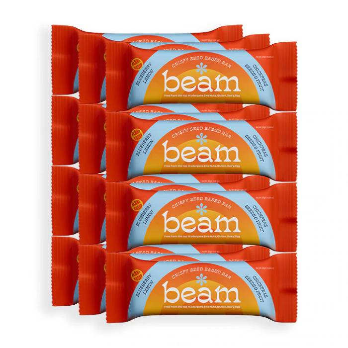 Beam - Crispy Puff Seed Based Bar Blueberry Lemon, 30g  Pack of 12