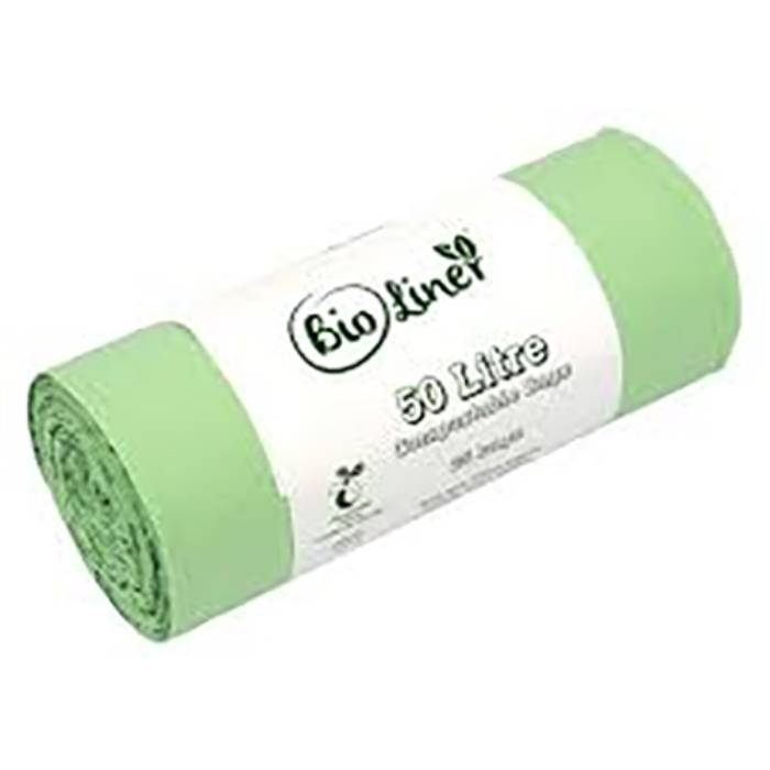 Bio Bag - Green Poly Extra Strong Recycled Bin Liner, 50L