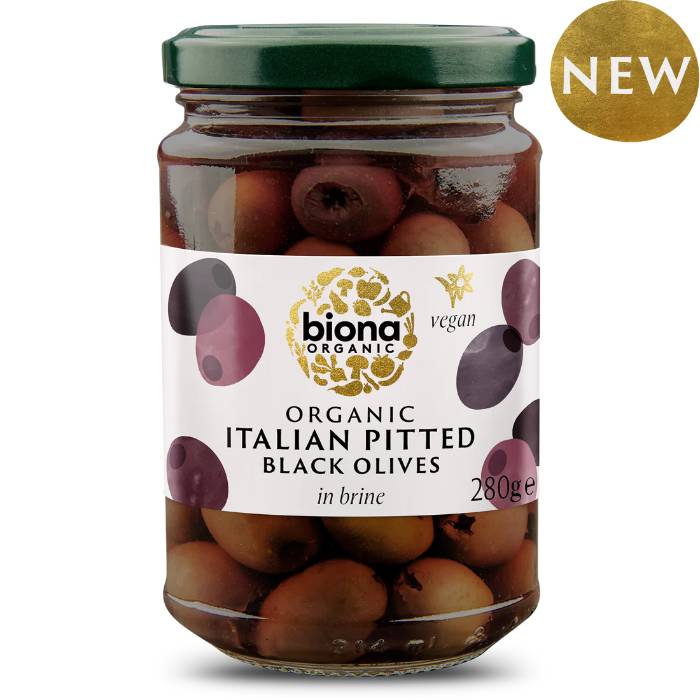 Biona - Black Pitted Olives in Brine Organic, 280g