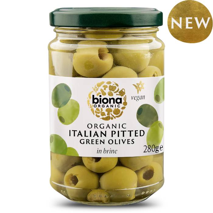 Biona - Green Pitted Olives in Brine Organic, 280g