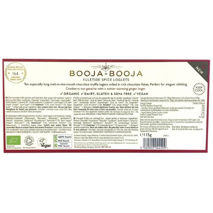 Booja Booja - Raspberry Scrunch Chocolate Truffle Loglets, 115g - Back