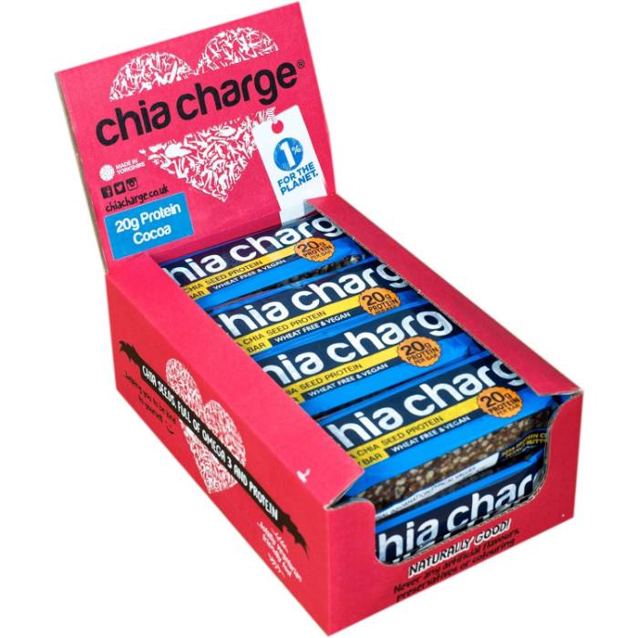 Chia Charge - Cocoa Protein Crispy Bar, 60g  Pack of 10
