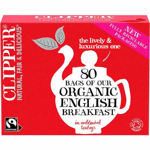 Clipper - Fairtrade Org English Breakfast Tea Bags, 80 Bags | Multiple Options