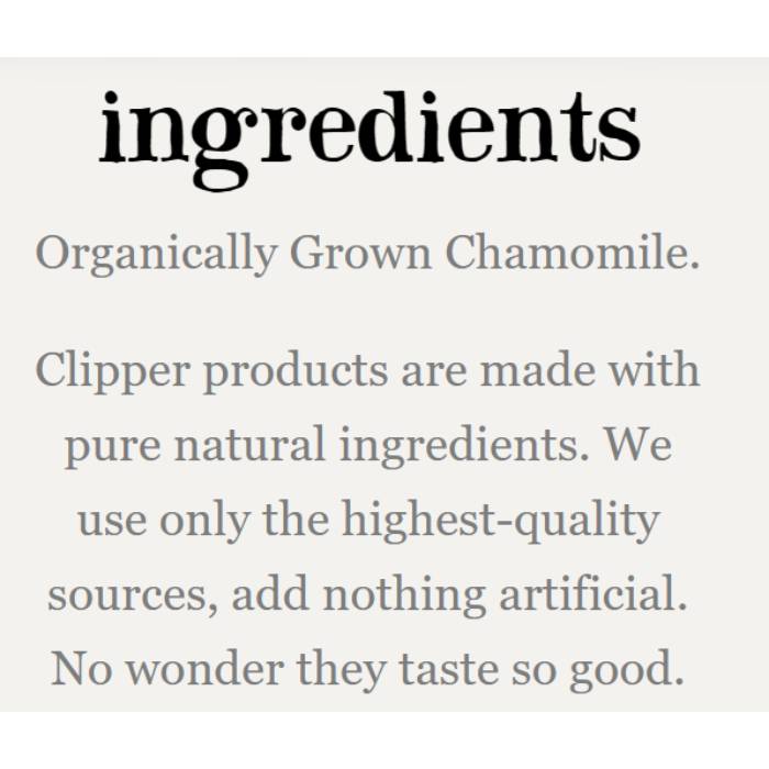 Clipper - Fairtrade Organic Infusion Chamomile Tea, 250 Bags - Back