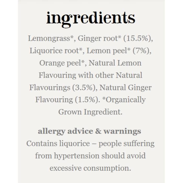 Clipper - Organic Infusion Lemon & Ginger Tea, 250 Bags - Back