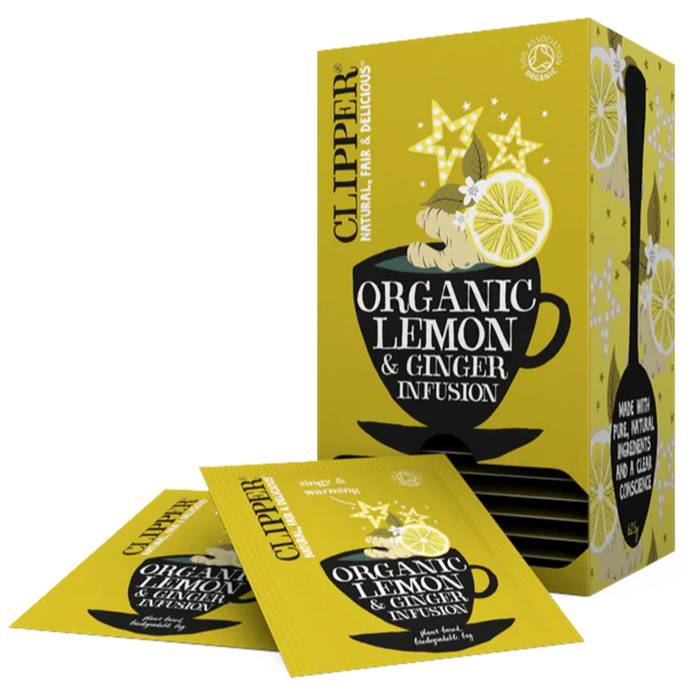 Clipper - Organic Infusion Lemon & Ginger Tea, 25 Bags