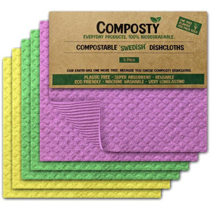 Composty - Swedish Dishcloths, 6 Pieces | Multiple Colours
