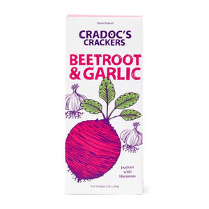 Cradoc's - Beetroot & Garlic Crackers, 80g | Pack of 6