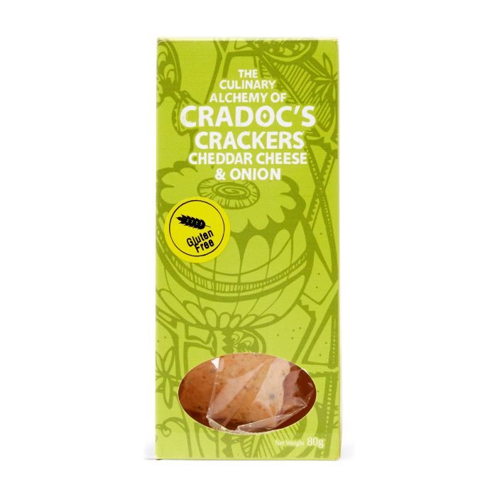 Cradoc's - Cheddar & Onion Chutney Crackers, 80g  Pack of 6