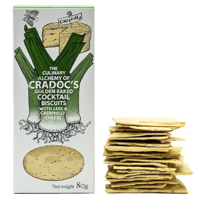 Cradoc's - Leek and Caerphilly Cheese Crackers, 80g  Pack of 6