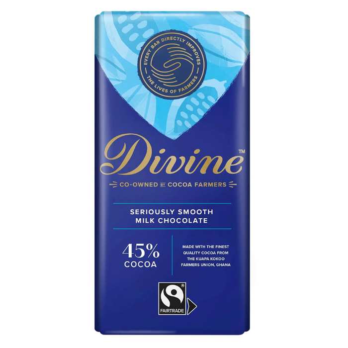 Divine - Cocoa 45% Milk Chocolate Bar, 90g  Pack of 15