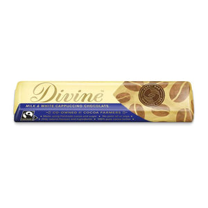 Divine - Milk & White Chocolate Cappuccino Bar, 35g | Pack of 30