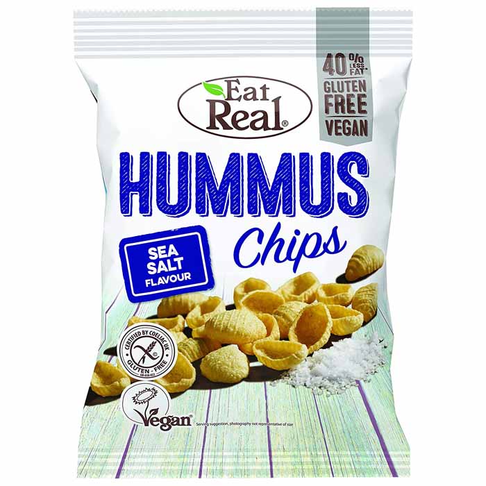 Eat Real - Hummus Chips Sea Salt, 45g  Pack of 12