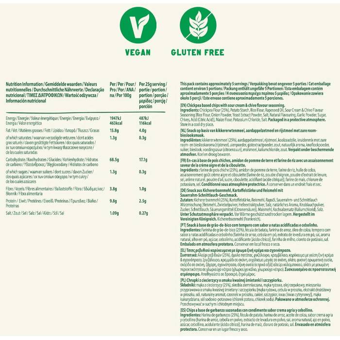 Eat Real - Hummus Chips Sour Cream & Chive (135g) Pack of 10 - Back