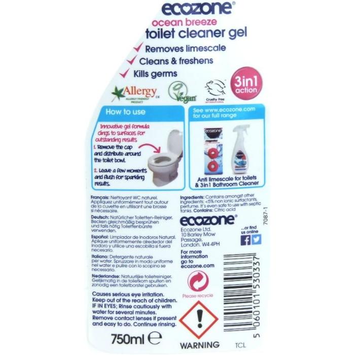 Ecozone - Toilet Cleaning Gel, 750ml - back