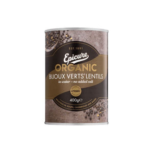 Epicure - Organic Bijoux Verts Lentils In Water, 400g | Pack of 6