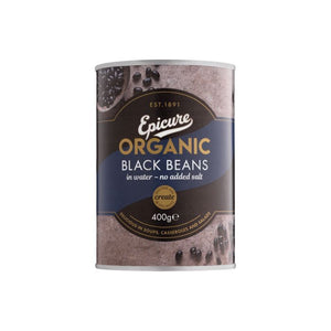 Epicure - Organic Black Beans In Water, 400g | Pack of 6