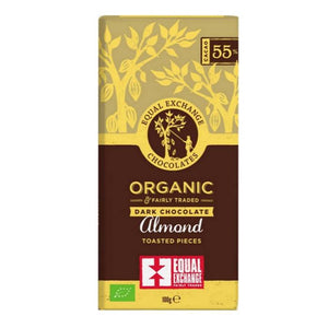 Equal Exchange - Organic Dark Chocolate Almonds 55%, 100g
