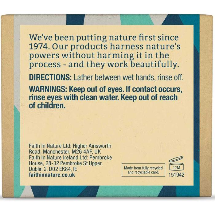 Faith In Nature - Fragrance Free Seaweed Soap, 100g - back