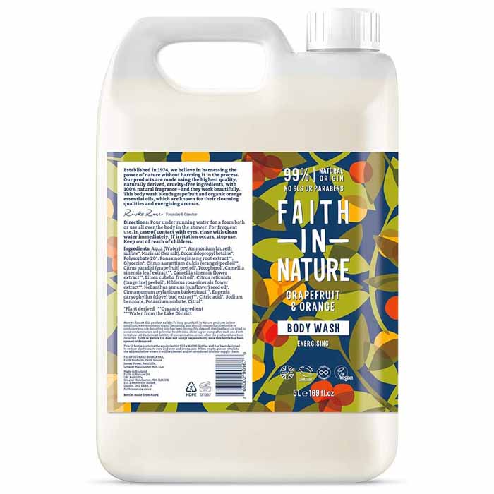 Faith In Nature - Grapefruit and Orange Shower Gel, 5L