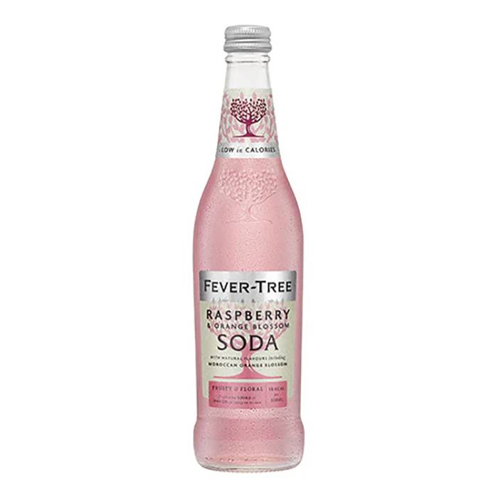 Fever-Tree - Raspberry and Orange Blossom Soda, 500ml Bottle - Pack of 8