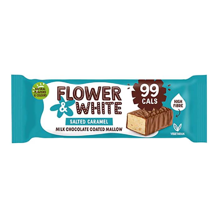 Flower & White - Salted Caramel Chocolate Covered Mallow, 30g  Pack of 15