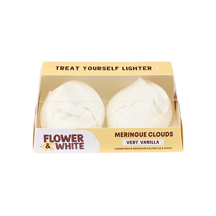 Flower & White - Very Vanilla Meringue Clouds - Twins, 130g  Pack of 8