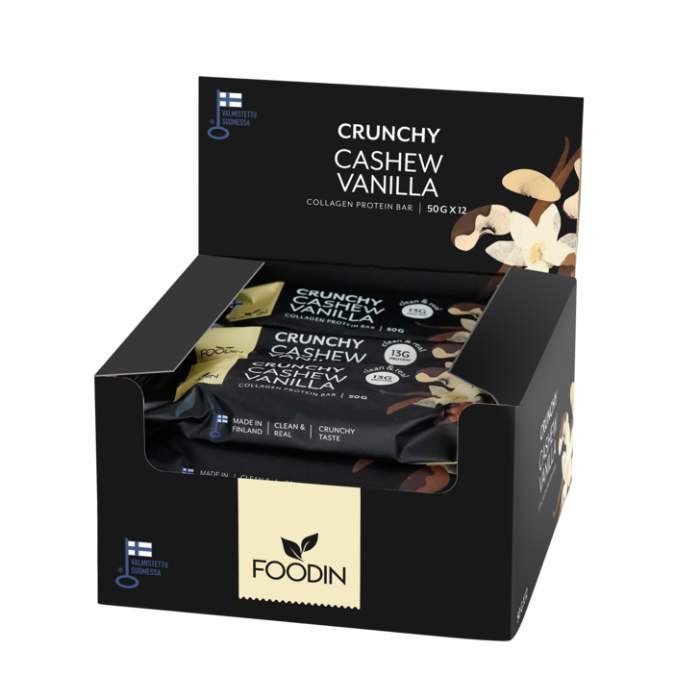 Foodin - Collagen Protein Bar Cashew-Vanilla, 50g  Pack of 12
