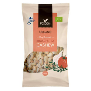 Foodin - Organic Dry Roasted Bruschetta Cashews, 120g | Pack of 8