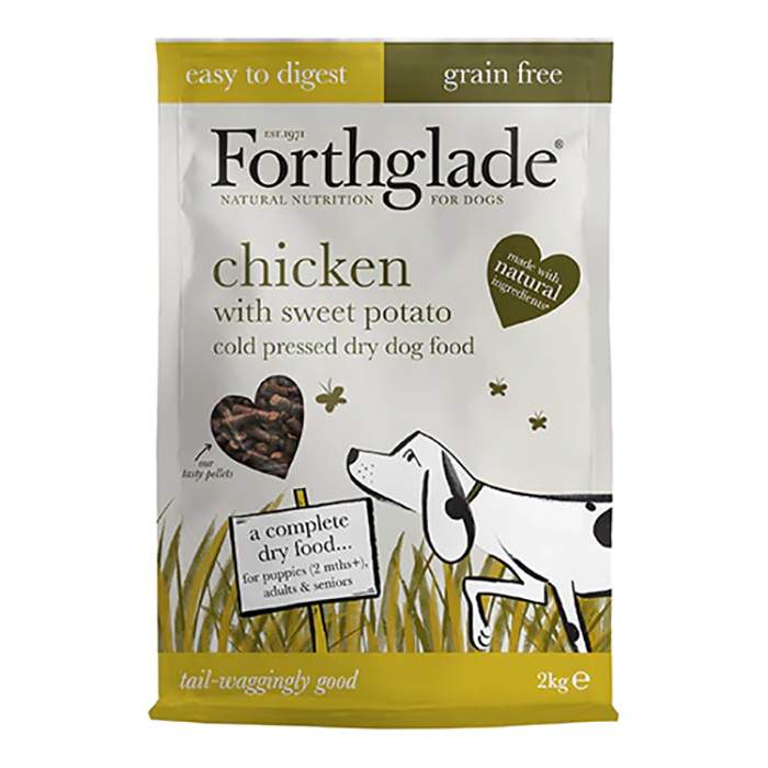 Forthglade - Natural Dry Cold Pressed Dog Food GF Chicken, 2kg  Pack of 4