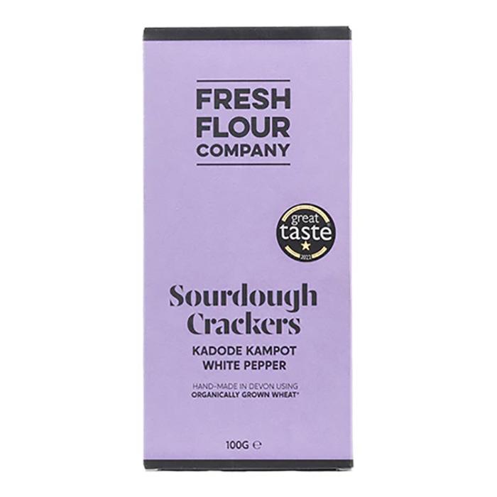 Fresh Flour - White Pepper Crackers, 125g  Pack of 18