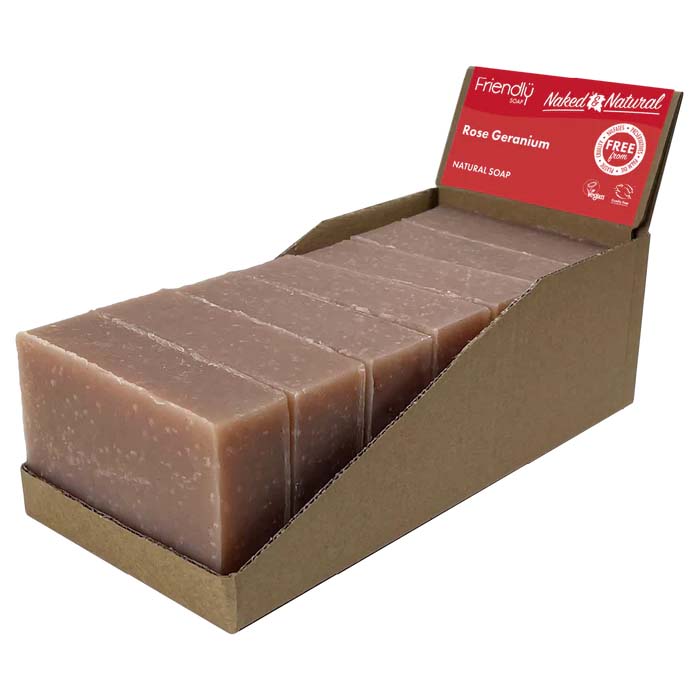 Friendly Soap - Naked & Natural Soap Bars - Rose Geranium, 95g Pack of 7