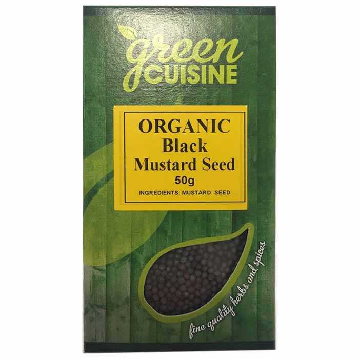 Green Cuisine - Organic Mustard Seed Black, 50g  Pack of 6