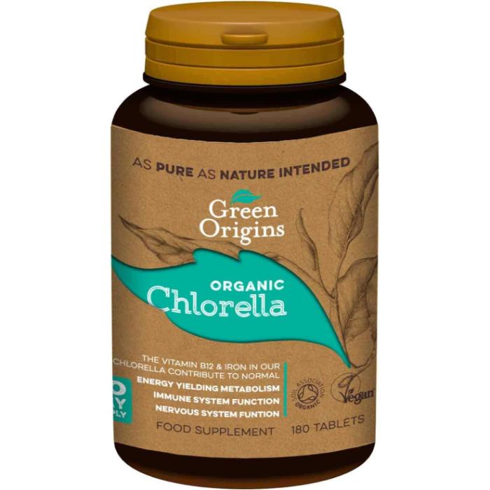 Green Origins Organic Chlorella & Spirulina 500mg Tabs, 180 Tabs