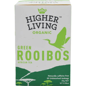 Higher Living - Organic Green Rooibos Infusion, 20 Bags | Pack of 4