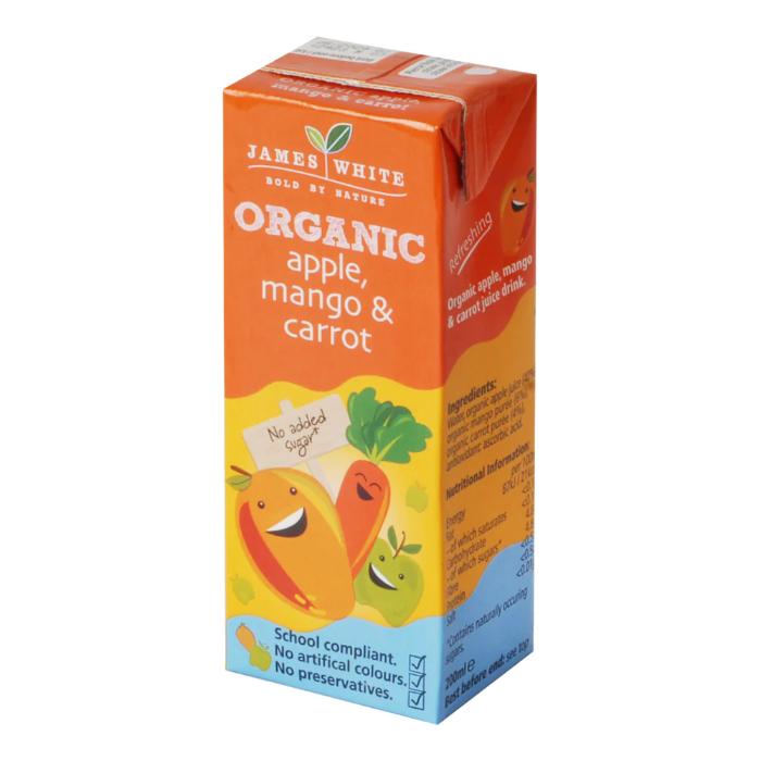 James White - Organic Juice Drink Apple Mango and Carrot, 200ml