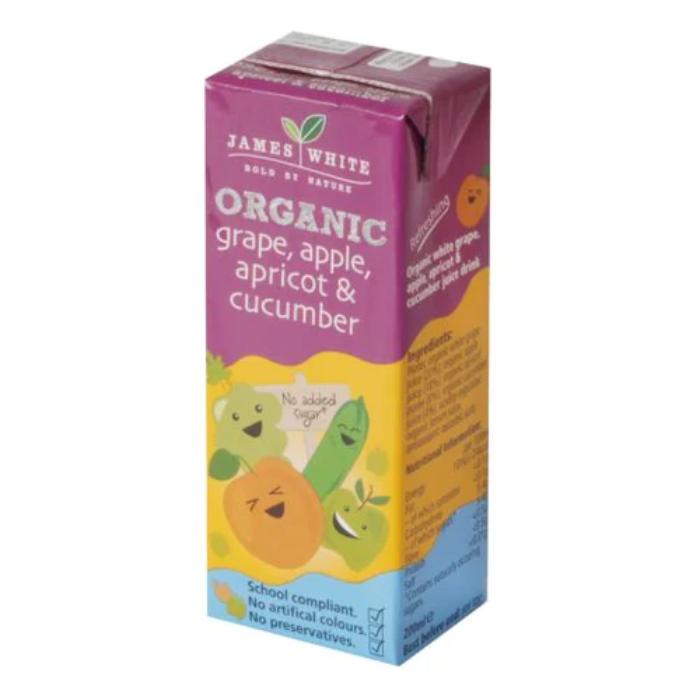 James White - Organic Juice Drink Grape Apple Apricot and Cucumber, 200ml