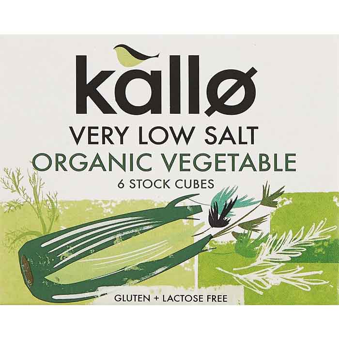Kallo - Very Low Salt Organic Vegetable Stock Cubes, 6 Cubes  Pack of 15