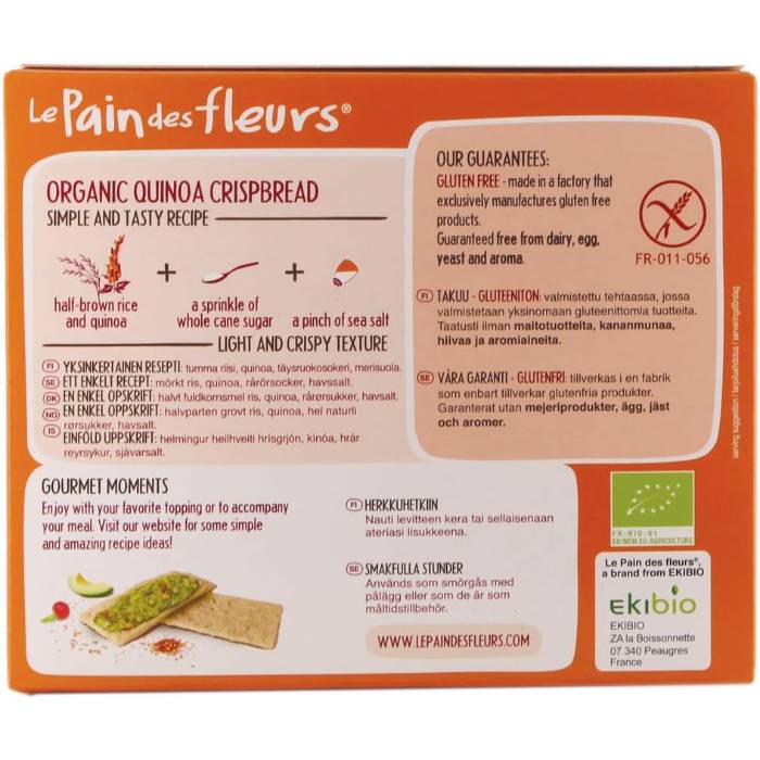 Le Pain Des Fleurs - Organic Crispbread (GF) - Quinoa - back