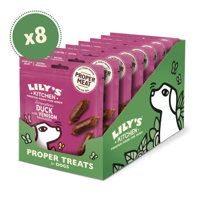 Lily's Kitchen - Dog Sausages Scrumptious Duck and Venison, 70g  Pack of 8