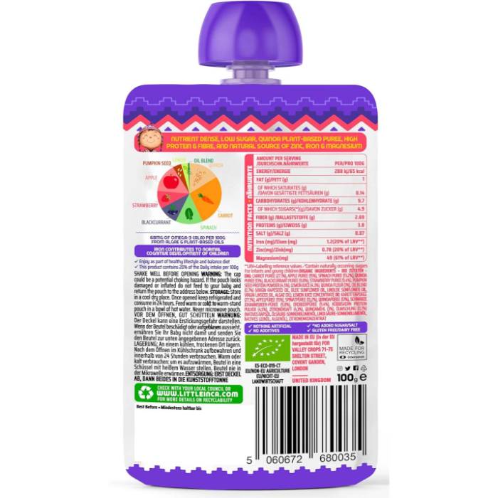 Littleinca - Little Inca Organic Yummy Purple Quinoa, 100g  Pack of 6 - Back