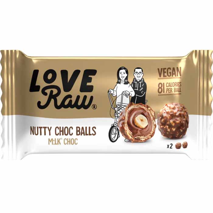 LoveRaw - Milk Choc Nutty Choc Balls, 28g