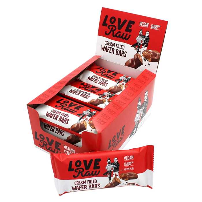 LoveRaw - Vegan Cre&m Filled Wafer Bar Original, 43g - Pack of 12