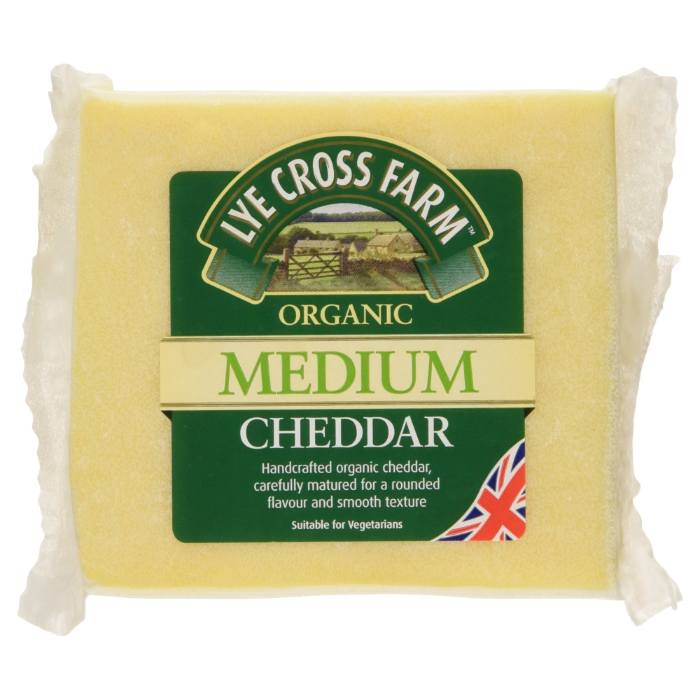 Lye Cross Farm - Medium Cheddar Organic, 245g