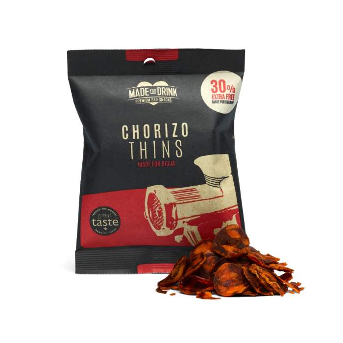 Made For Drink - Chorizo Thins, 30g - Pack of 10
