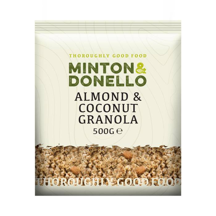Minton & Donello - Almond & Coconut Granola, 500g  Pack of 6