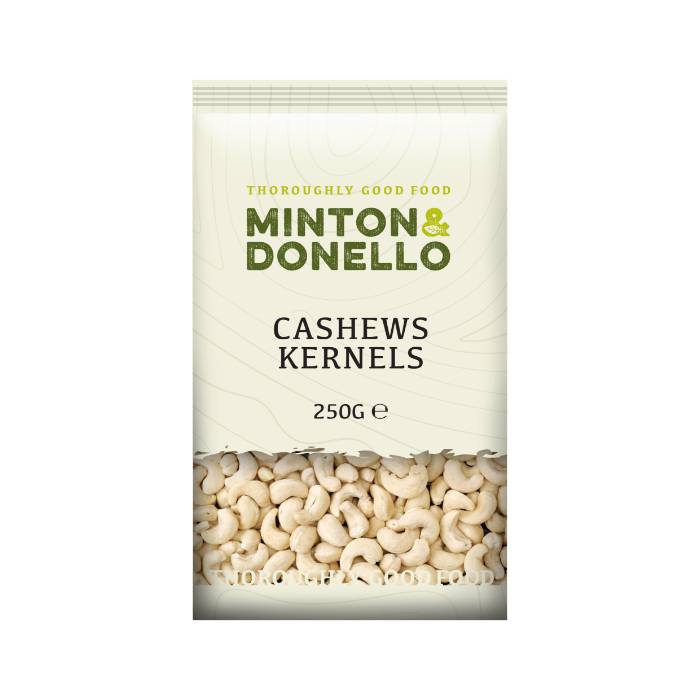 Minton & Donello - Cashews Kernels, 250g  Pack of 6